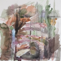 Kieferndickicht, 2010, 30 x 30 cm, Aquarell