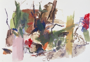 Waldstück II, 2001, 70 x 100 cm, Gouache