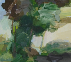 Baumgruppe (nach Corot), 2013, 35x40cm, Eitempera auf Leinwand