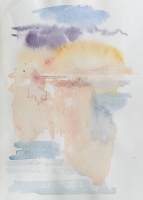 Gewitter an der Elbe, 2017, 24 x 17 cm, Aquarell