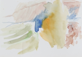 Sainte Victoire, morgens, 2018, 17 x 24 cm, Aquarell
