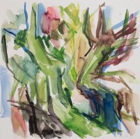 o.T., 2023, 24 x 24 cm,  Aquarell