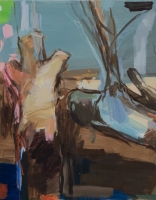 Kirschbäume_Requiem (Mitte), 2023,165 x 130 cm. Eitempera auf Leinwand