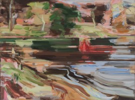 Elbufer, 2022/2023, 75x100cm, Eitempera aufLeinwand