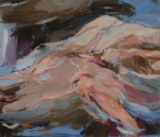 Nacht, aus der Reihe Berg, 2024, 85x100cm, Eitempera auf Leinwand