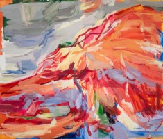 Roter Berg, 2022, 85x100cm, Eitempera aufLeinwand