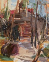Weg hinauf, 2021, 50x40cm,  Eitempera auf Leinwand