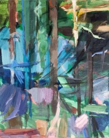 Auf dem Weg zur Bärenhütte, 2017, 50x40cm, Eitempera auf Leinwand