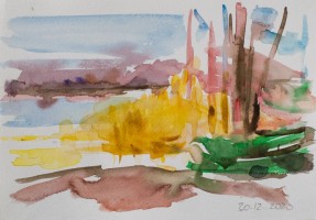 Klobichsee (Sonnenfleck), 2020, 17 x 24 cm, Aquarell