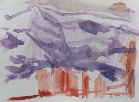 Sainte Victoire, 2023, 18 x 24 cm, Aquarell