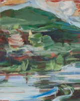 Alte Spree, 2020, 50 x 40 cm, Eitempera auf Leinwand
