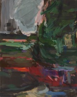 Am Märkischen Museum, 2019, 50x40cm, Eitempera auf Leinwand