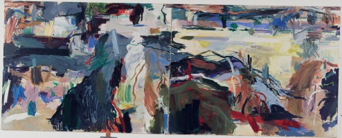 Panorama (Monte Lepini), 2001, 360x145cm, Öl auf Leinwand